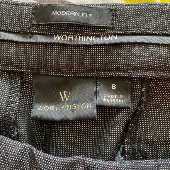 Worthington Women's Modern Fit Dark Gray Shine Flare Pants, Size 8 - Picture 11 of 11